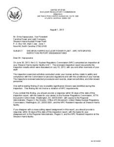 UNITED STATES NUCLEAR REGULATORY COMMISSION REGION II 245 PEACHTREE CENTER AVENUE NE, SUITE 1200 ATLANTA, GEORGIA[removed]