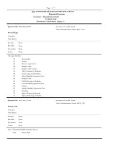 Page 1 of[removed]NATIONAL HEALTH INTERVIEW SURVEY Imputed Income incmimpx : Identification Fields PUBLIC USE