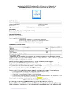 Microsoft Word[removed]TIF_Travel_Grants_to_ISPRS_Midterm_Symposia_II_III_VII_Application_Form_2014_rev