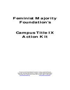 Title IX / Feminist Majority Foundation / United States / Education / Office for Civil Rights / Title IV / Grove City College / Gender equality / Athletics / Sports / 92nd United States Congress / Sports law
