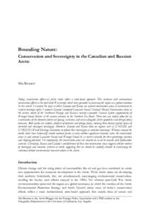 Bounding Nature: Conservation and Sovereignty in the Canadian and Russian Arctic Mia Bennett