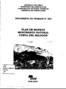 REPÚBLICA DE CHILE MINISTERIO DE AGRICULTURA CORPORACION NACIONAL FORESTAL GERENCIA DE OPERACIONES  DOCUMENTO DE TRABAJO N° 293