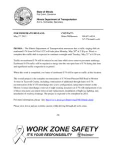 Press Release - Work Zone Safety