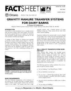 ORDER NO[removed]MAY 2004 AGDEX[removed]GRAVITY MANURE TRANSFER SYSTEMS FOR DAIRY BARNS