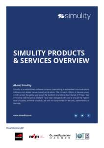 simulity  SIMULITY PRODUCTS & SERVICES OVERVIEW  About Simulity