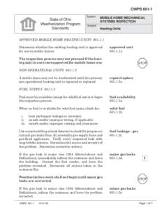 OWPS[removed]State of Ohio Weatherization Program Standards  Section