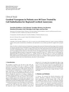 Interventional radiology / Neurotrauma / Subarachnoid hemorrhage / Cerebral aneurysm / International Subarachnoid Aneurysm Trial / Endovascular coiling / Intracranial berry aneurysm / Aneurysm / Vasospasm / Medicine / Neurosurgery / Cerebrovascular diseases