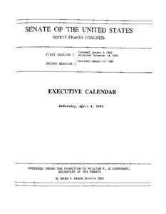 SENATE OF THE UNITED STATES NINETY-EIGHTH CONGRESS FIRST SESSION { SECOND SESSION {