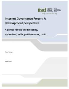 Internet Governance Forum: A development perspective