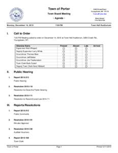 Board - Town Board Meeting - Dec 14, 2015 7:00 PM