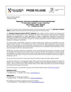 081201_Press Release_7th AEC-NET Conference