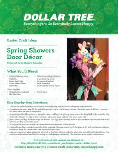 Easter Craft Idea:  Spring Showers Door Décor This craft is by Shelley Schooley