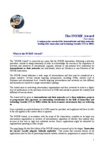 INSME Award - Call for applications