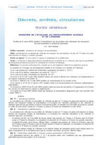 Journal officiel de la République française - N° 59 du 11 mars 2015