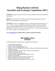 Doing Business with the Securities and Exchange Commission (SEC)