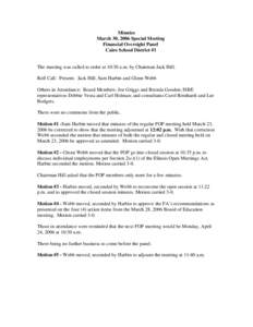 Cairo School District #1 March 30, 2006 Minutes