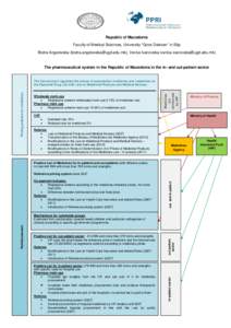 Republic of Macedonia Faculty of Medical Sciences, University “Goce Delecev” in Stip Bistra Angelovska (), Verica Ivanovska () The pharmaceutical system in the R