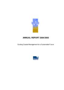 ANNUAL REPORT[removed]Guiding Coastal Management for a Sustainable Future - Page 2 -