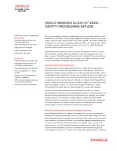 Oracle Managed Cloud Services - Strong Authentication Service Datasheet