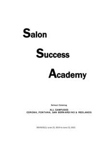 Salon Success Academy School Catalog  ALL CAMPUSES