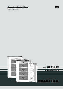 Operating instructions  Table-height freezer[removed]