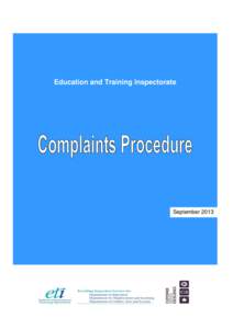 Education and Training Inspectorate Complaints Procedure - September 2013
