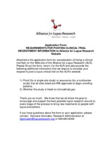 ALR CLINICAL TRIAL POSTING REQUEST FORM