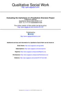 Qualitative Social Work http://qsw.sagepub.com/ Evaluating the Usefulness of a Prostitution Diversion Project Stéphanie Wahab