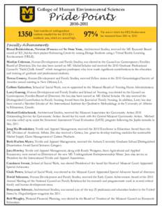 College of Human Environmental Sciences  Pride Points