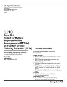 U.S. Department of Labor  Employee Benefits Security Administration Room N5511 200 Constitution Avenue, NW Washington, DC 20210