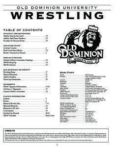 OLD DOMINION UNIVERSITY  W RESTLING