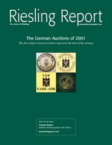 Riesling Report The voice of Riesling NOVEMBER/DECEMBER[removed]The German Auctions of 2001