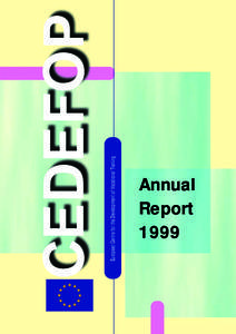 European Centre for the Development of Vocational Training  Annual Report 1999