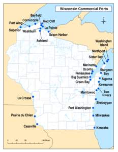 Wisconsin Commercial Ports Bayfield Cornucopia Red Cliff Port Wing La Pointe Superior Washburn