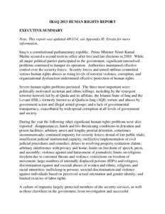 IRAQ 2013 Human Rights Report
