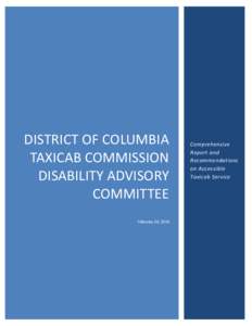 DISTRICT OF COLUMBIA TAXICAB COMMISSION DISABILITY ADVISORY COMMITTEE February 20, 2014