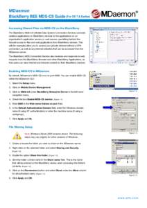 MDaemon Messaging Server - BlackBerry BES MDS-CS Guide