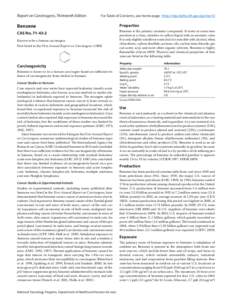 Report on Carcinogens, Thirteenth Edition  For Table of Contents, see home page:  http://ntp.niehs.nih.gov/go/roc13 Benzene