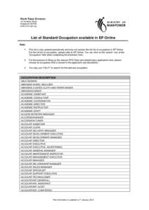 Microsoft Word - List of Standard Occupation available in EPOL _080115_ A-I
