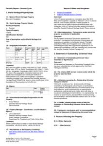 Periodic Report - Second Cycle  Section II-Birka and Hovgården 1. World Heritage Property Data