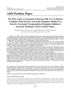 ISSN[removed]doi: [removed]j[removed]01691.x Published by Wiley Periodicals, Inc. Headache © 2010 American Headache Society