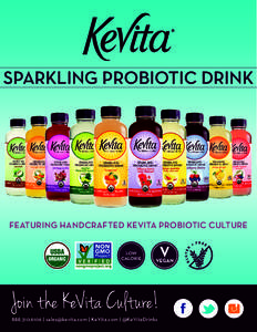 SPARKLINGPROBIOTICDRINK  FEATURING HANDCRAFTED KEVITA PROBIOTIC CULTURE NON GMO