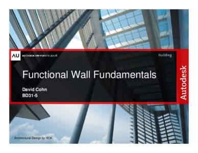 Functional Wall Fundamentals David Cohn BD31-5 Architectural Design by HOK © 2006 Autodesk