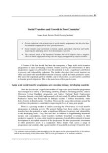 SOCIAL TRANSFERS AND GROWTH IN POOR COUNTRIES – 61  Social Transfers and Growth in Poor Countries* James Scott, Brooks World Poverty Institute1  