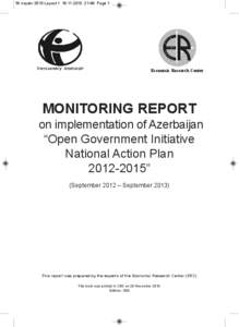 18 noyabr 2013:Layout[removed]:48 Page 1  Economic Research Center MONITORING REPORT on implementation of Azerbaijan