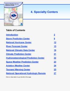 4. Specialty Centers  Table of Contents Introduction  2