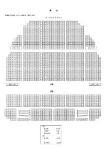 舞　　台 　　台 綾瀬市文化会館　大ホール座席表　１階席 2階席 オ－ケストラピット  1列 29