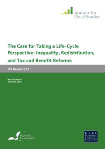 The case for taking a life-cycle perspective: inequality, redistribution, and tax and benefit reform