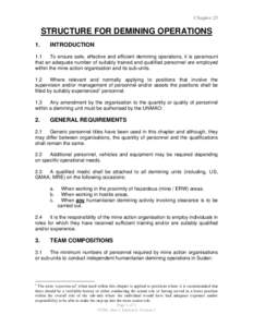 Chapter 23  STRUCTURE FOR DEMINING OPERATIONS 1.  INTRODUCTION