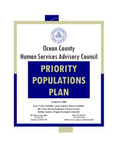 Ocean County Human Services Advisory Council PRIORITY POPULATIONS PLAN